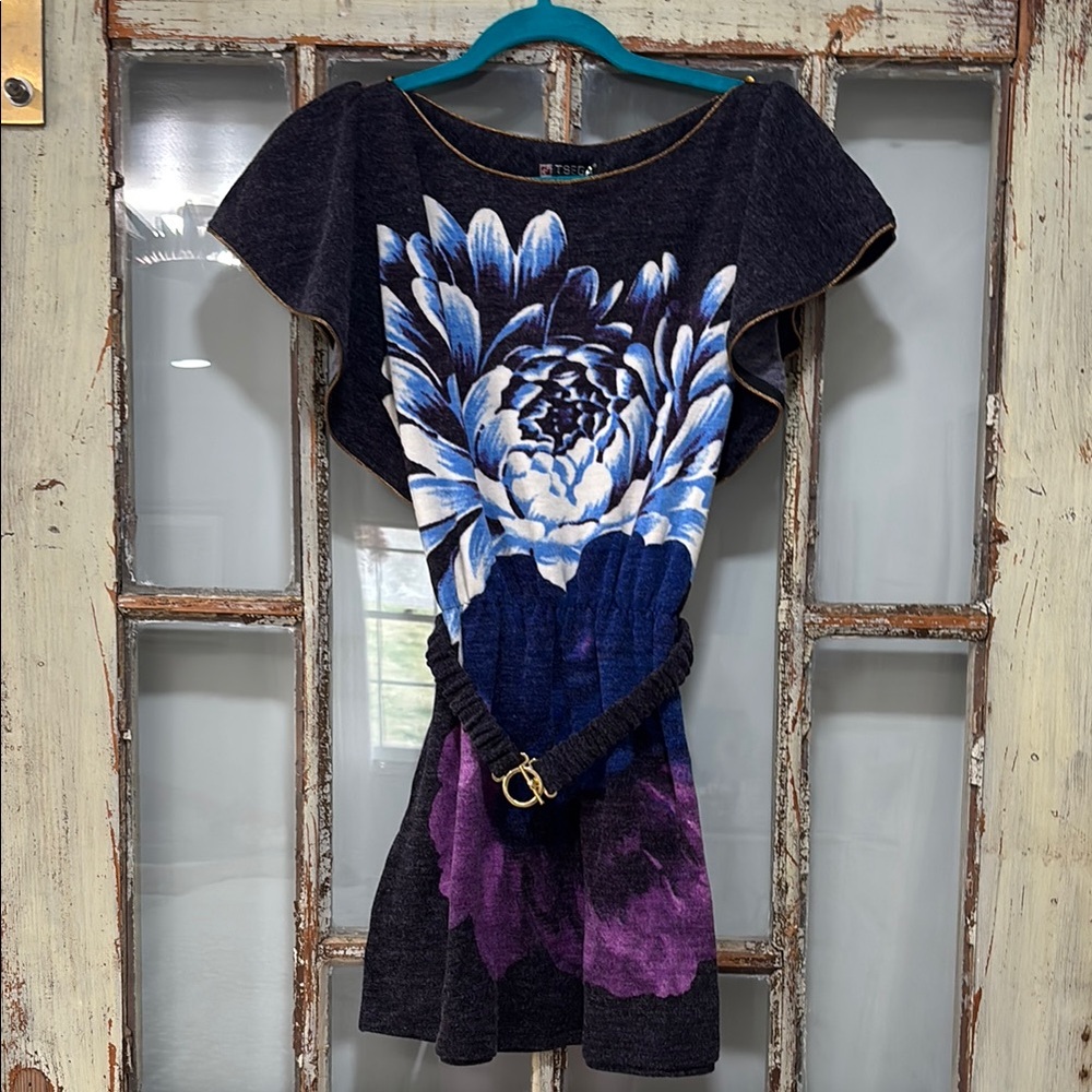 Floral Black and Purple Dress